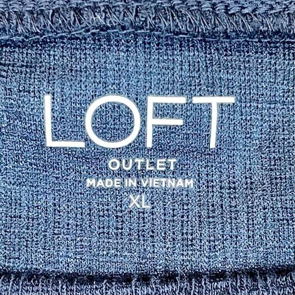 Loft Outlet Navy Blue Peplum Knit Sweater XL - Picture 9 of 11